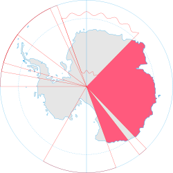 Az Ausztrál antarktiszi terület elhelyezkedése az Antarktiszon