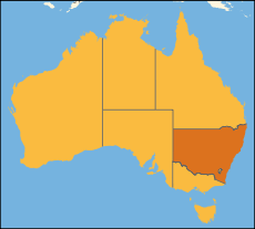 Új-Dél-Wales elhelyezkedése Ausztráliában