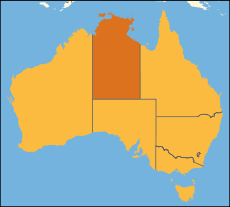 Az Északi Terület elhelyezkedése Ausztráliában