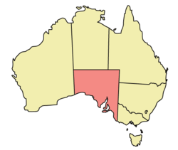 Dél-Ausztrália elhelyezkedése Ausztráliában