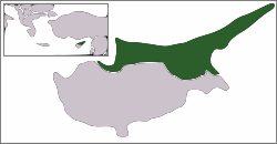 Észak-Ciprus elhelyezkedése