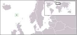 Feröer elhelyezkedése Európában