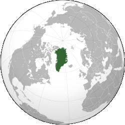 Grönland elhelyezkedése Észak-Amerikában