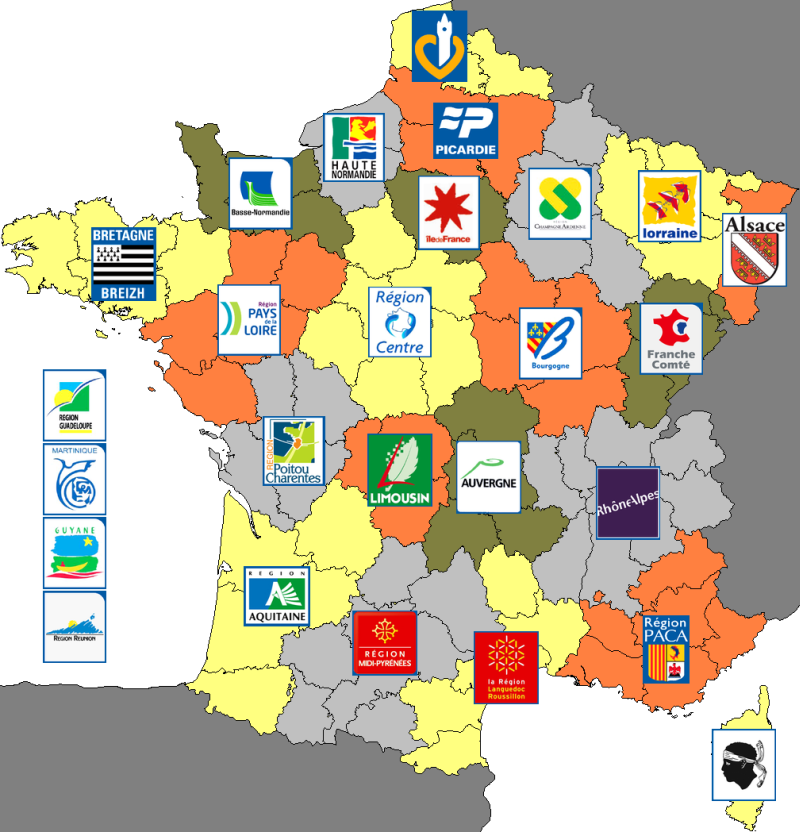 Francia régiók 2009-ben