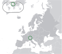 Liechtenstein elhelyezkedése Európában