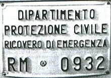 DIPARTIMENTO PROTEZIONE CIVILE RICOVERO DI EMERGENZA RM 0932