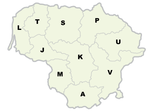 Litván területkódok (2003-ig)