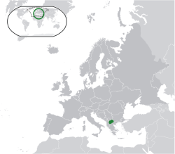 Macedónia elhelyezkedése Európában