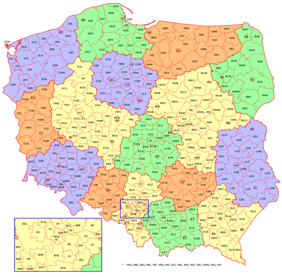Lengyelország megyekódjai