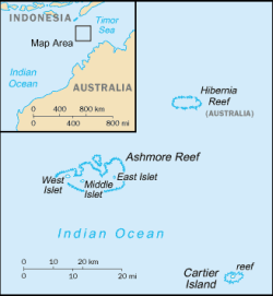 Az Ashmore- és Cartier-szigetek elhelyezkedése