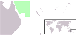 A Korall-tengeri-szigetek Terület elhelyezkedése