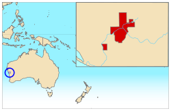 Hutt River Hercegség elhelyezkedése Ausztráliában