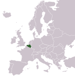 Belgium elhelyezkedése Európában