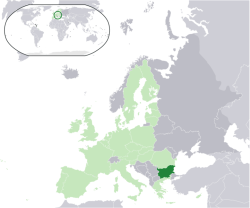 Bulgária elhelyezkedése Európában