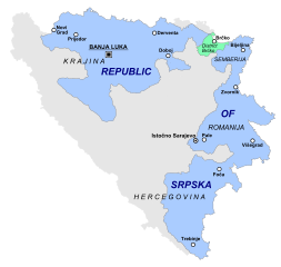 A Szerb Köztársaság elhelyezkedése