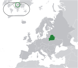 Belarusz elhelyezkedése Európában
