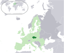Csehország elhelyezkedése Európában