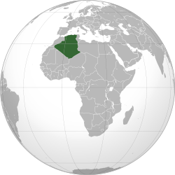 Algéria elhelyezkedése Afrikában