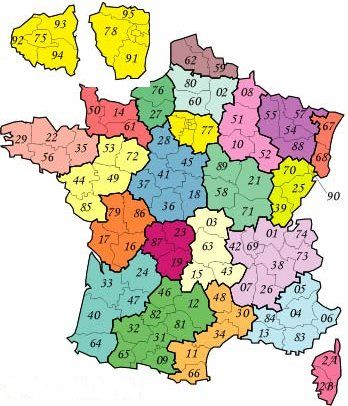 Francaiország megyekódjai 2000-ben