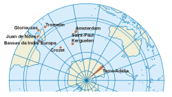 Francia déli és antarktiszi területek elhelyezkedése