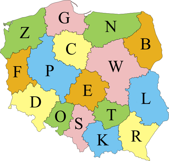 Lengyelország vajdaságkódjai